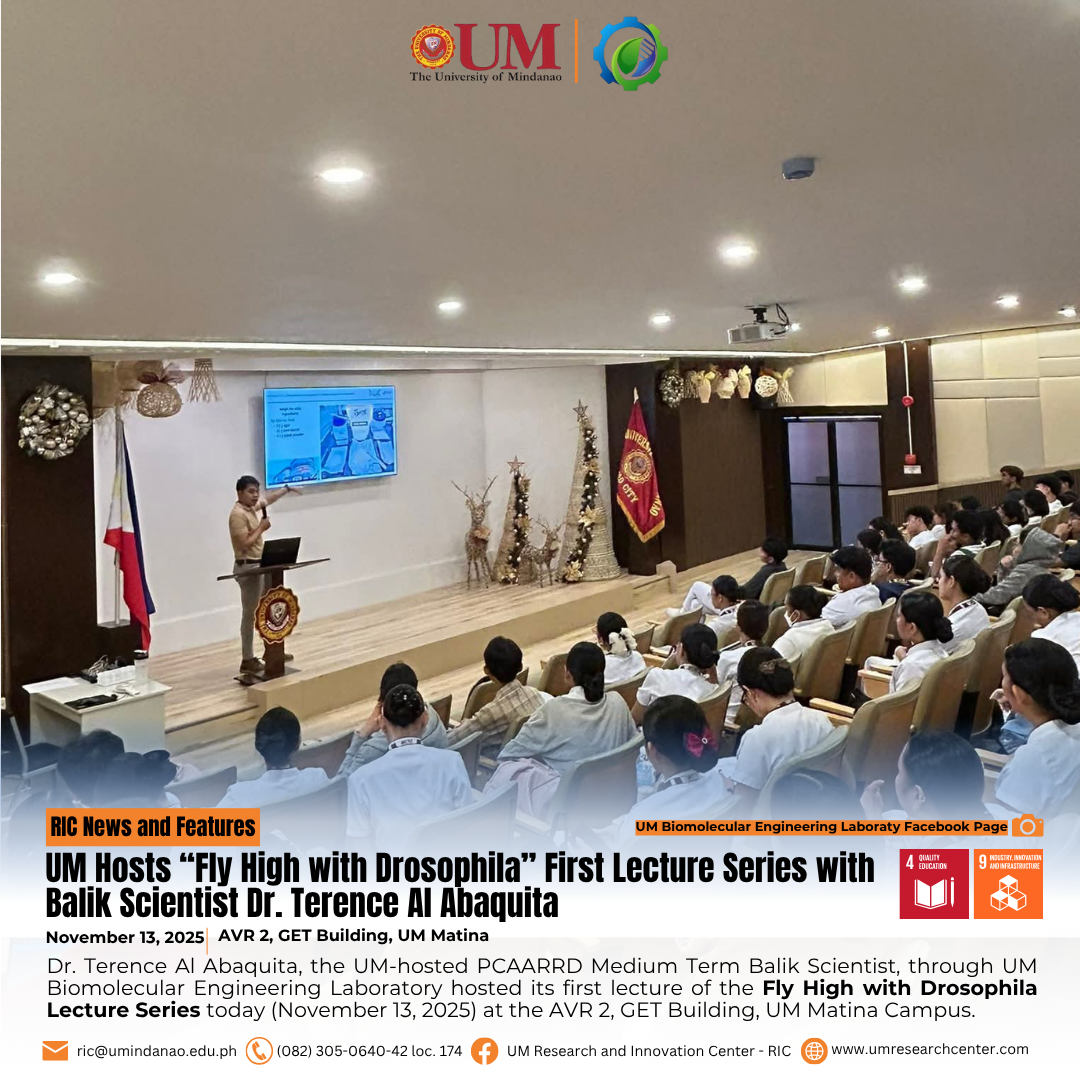 UM Hosts “Fly High with Drosophila” Lecture Series with Balik Scientist Dr. Terence Al Abaquita